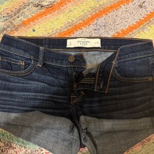 Abercrombie & Fitch Dark Blue Fade Denim Jean Shorts
